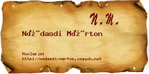 Nádasdi Márton névjegykártya