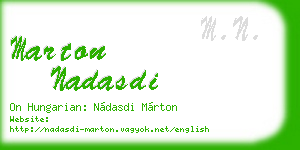 marton nadasdi business card